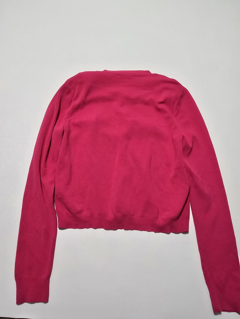 L'agence Toulouse Cropped Cardigan Top Crew Neck Long Sleeves Size L - Picture 12 of 13